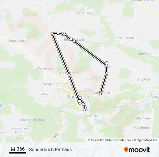 366 Bus Line Map