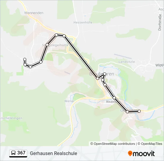 367 Bus Line Map