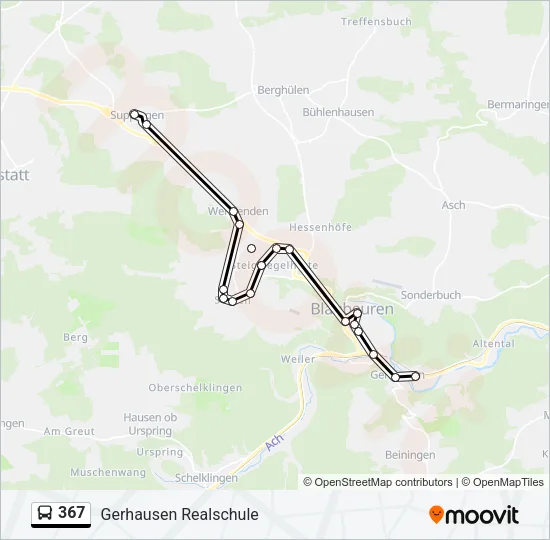 367 Bus Line Map