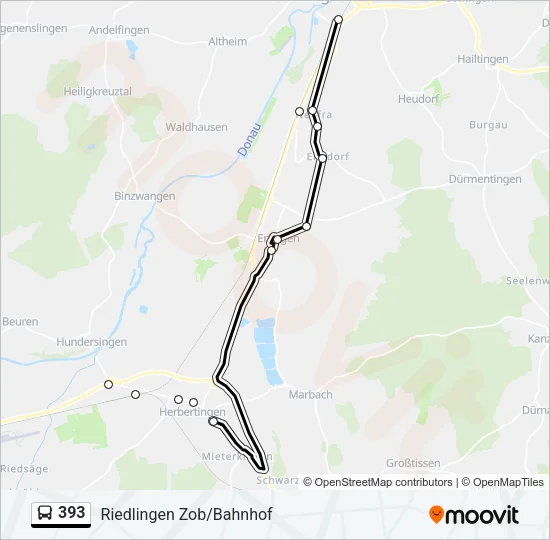 393 Bus Line Map