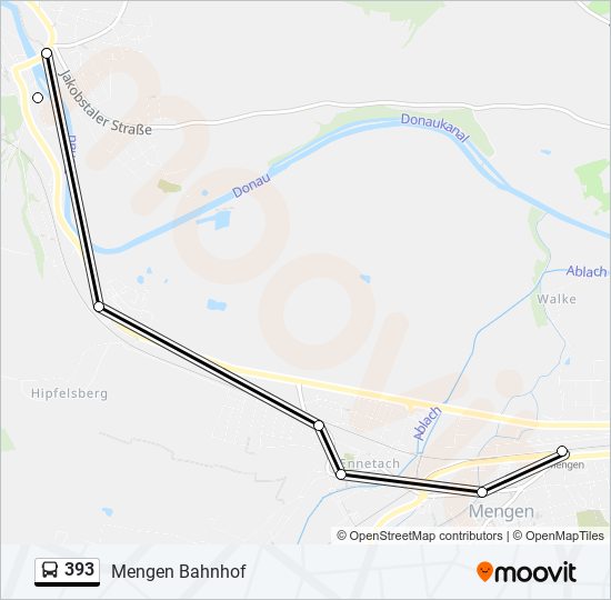 393 bus Line Map