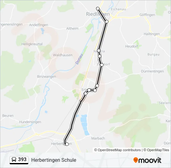 393 Bus Line Map