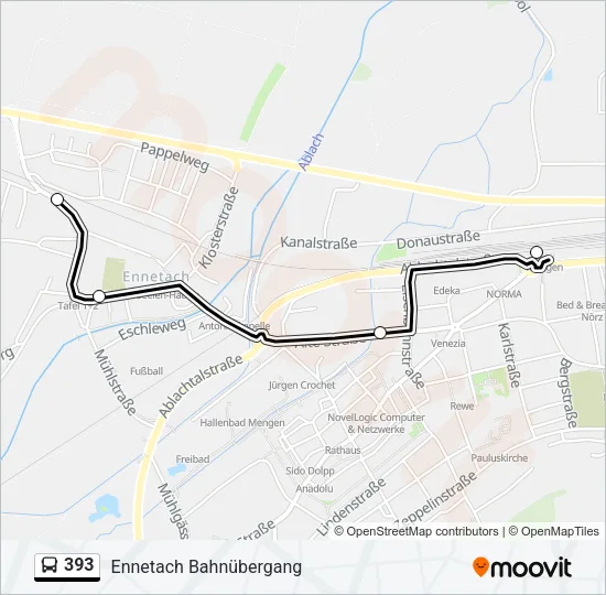393 Bus Line Map