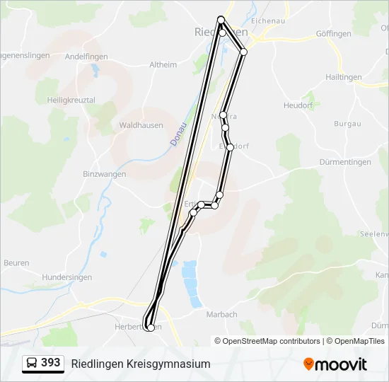393 Bus Line Map