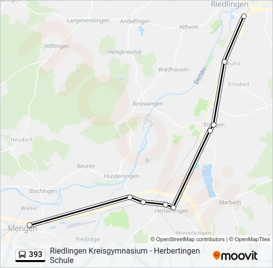 393 Bus Line Map