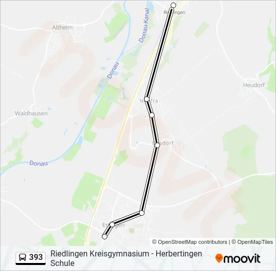 393 Bus Line Map