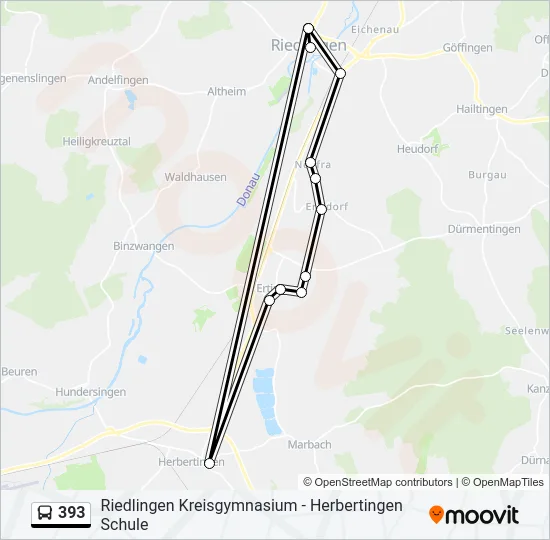 393 Bus Line Map