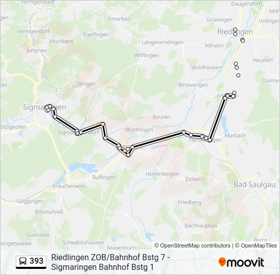 393 Bus Line Map