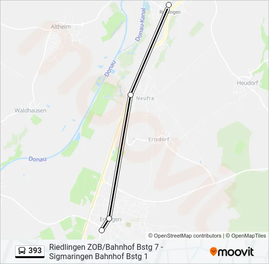 393 Bus Line Map