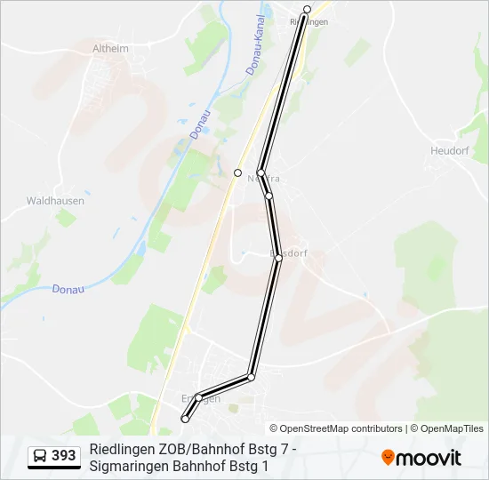 393 Bus Line Map