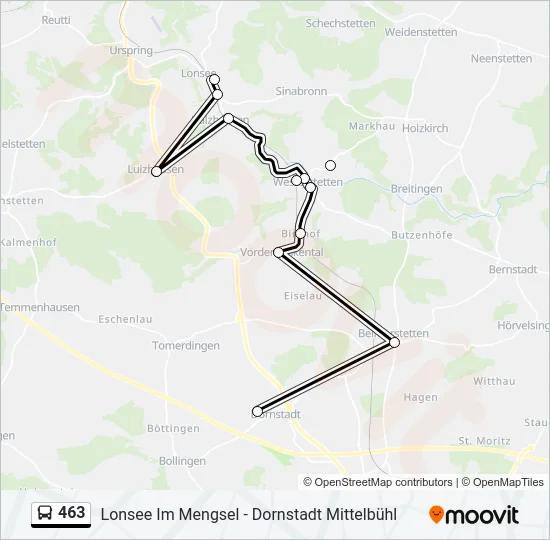 463 Bus Line Map