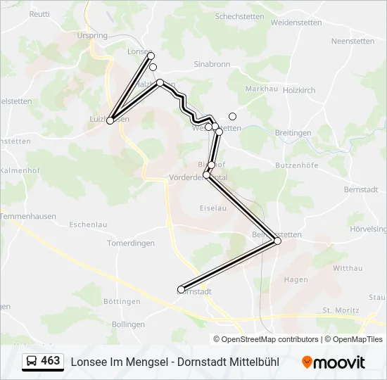 463 Bus Line Map