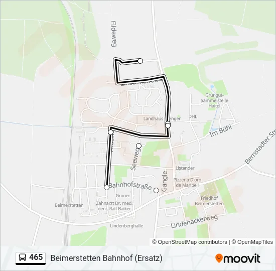 465 Bus Line Map