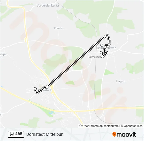 465 Bus Line Map