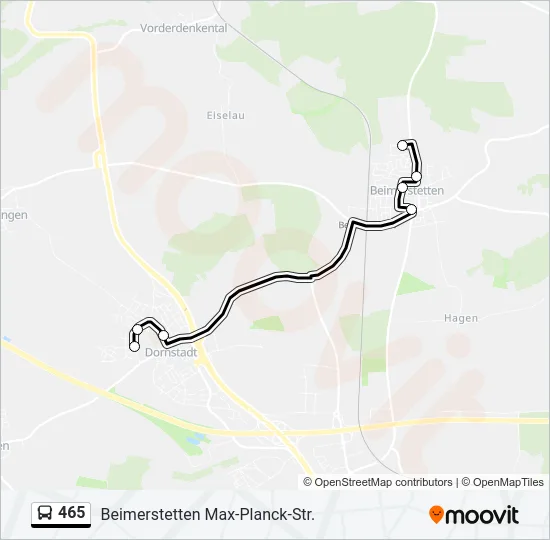 465 Bus Line Map