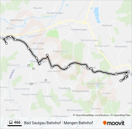 466 Bus Line Map