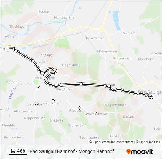 466 Bus Line Map