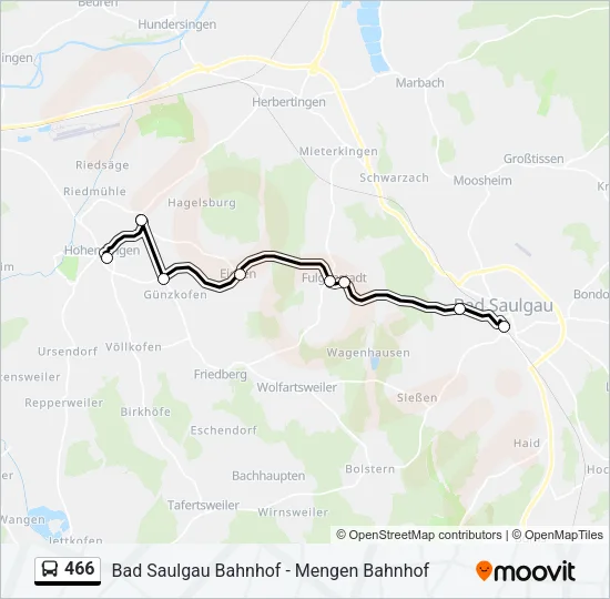 466 Bus Line Map