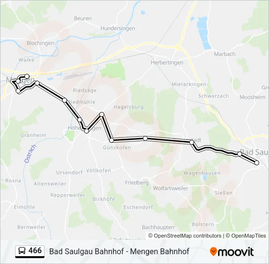466 Bus Line Map