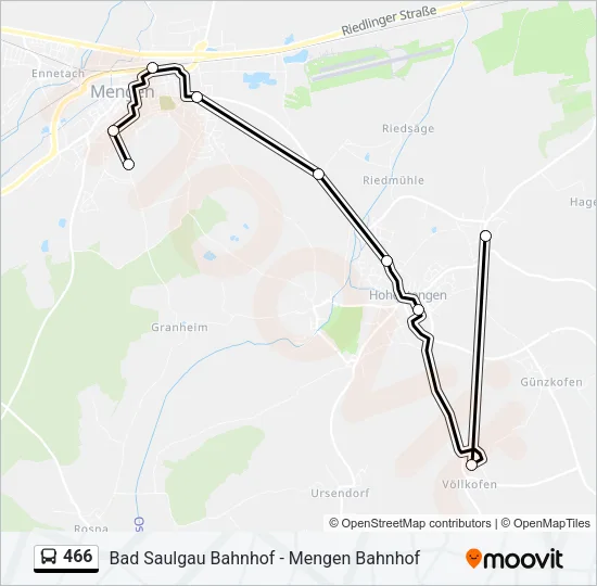 466 Bus Line Map