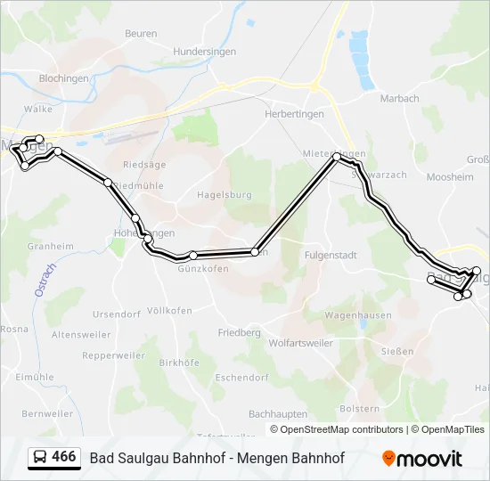 466 Bus Line Map