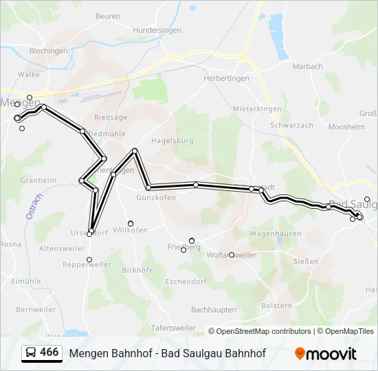 466 Bus Line Map