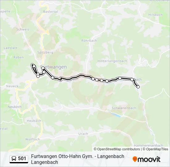 501 Bus Line Map