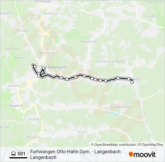 501 Bus Line Map