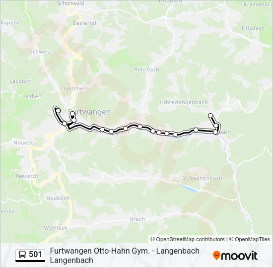 501 Bus Line Map