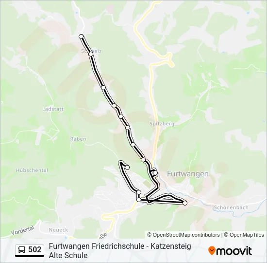 502 Bus Line Map