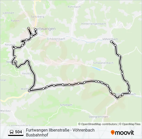 504 Bus Line Map