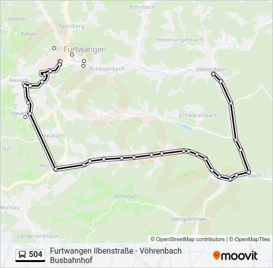 504 Bus Line Map