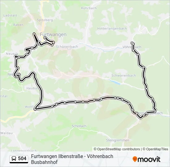 504 Bus Line Map