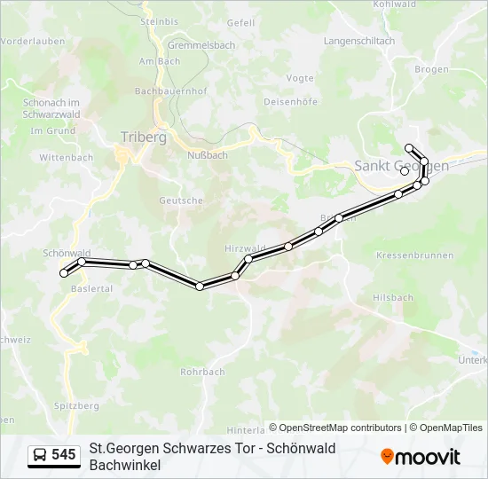 545 Bus Line Map