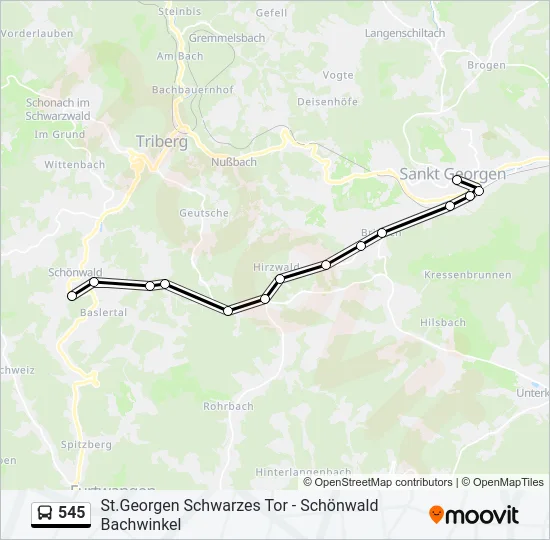 545 Bus Line Map