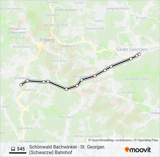 545 Bus Line Map