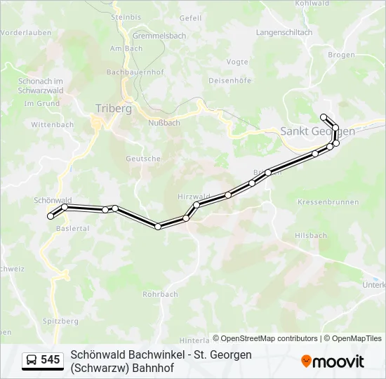 545 Bus Line Map