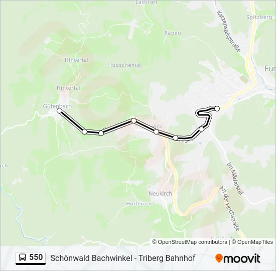 550 Bus Line Map