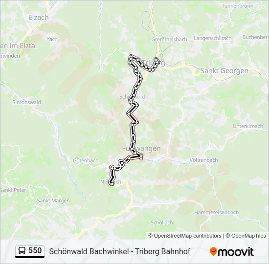 550 Bus Line Map