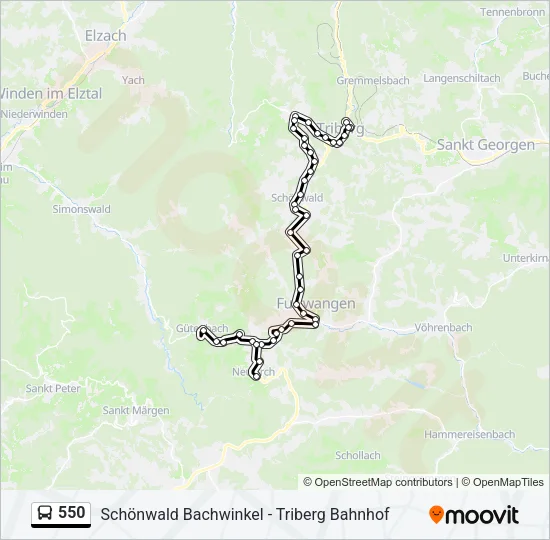 550 Bus Line Map