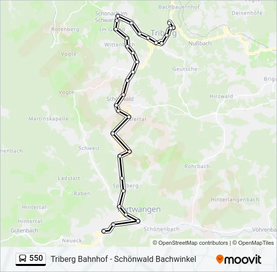 550 Bus Line Map