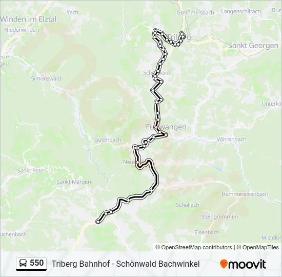 550 Bus Line Map