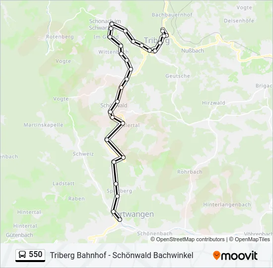 550 Bus Line Map
