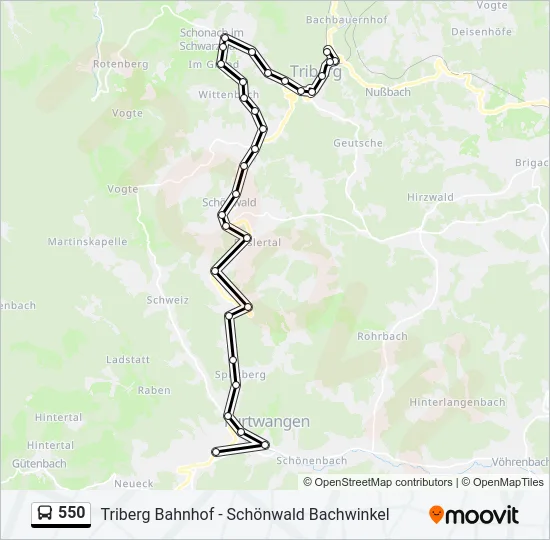 550 Bus Line Map