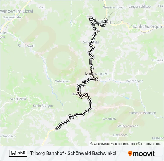 550 Bus Line Map
