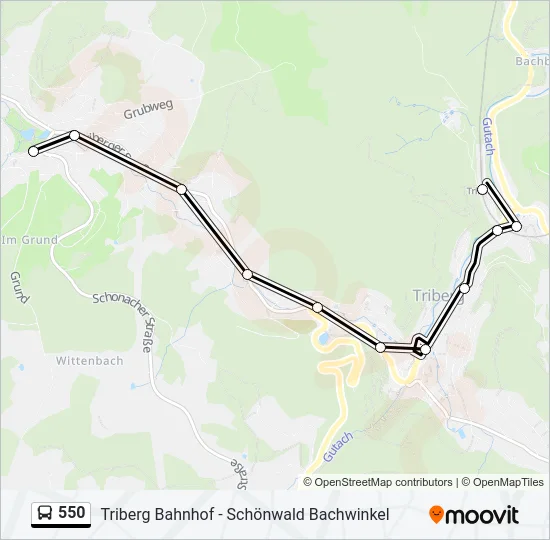 550 Bus Line Map