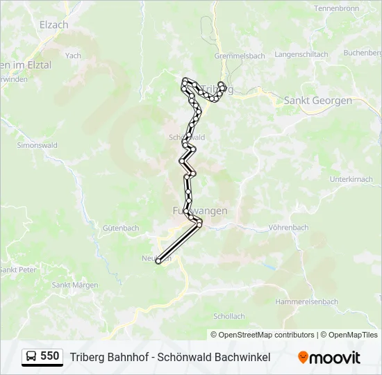 550 Bus Line Map