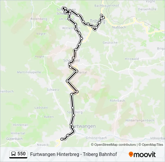 550 Bus Line Map