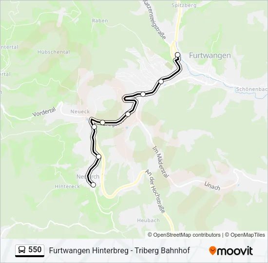 550 Bus Line Map