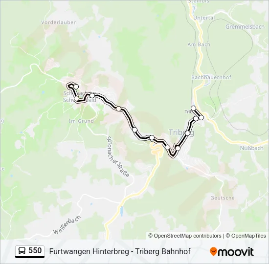 550 Bus Line Map